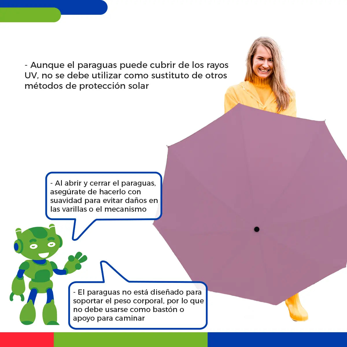 ☂️ Sombrilla Plegable Manual con Protección UV y Diseño Liso ✨
