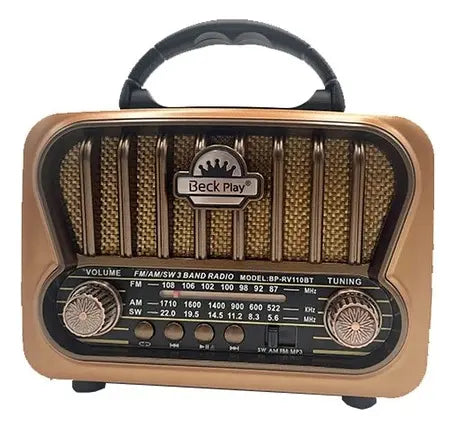 📻 Radio Vintage Portátil Recargable BeckPlay BP-RV110BT con Bluetooth, USB y TF Card ✨