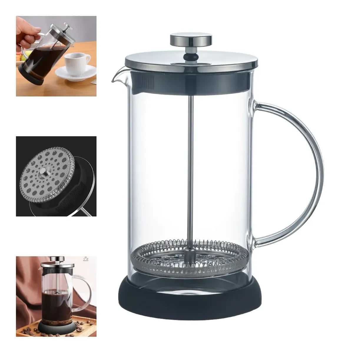 ☕ Prensa Francesa 600ml | Vidrio Borosilicato y Acero Inoxidable Premium 💎