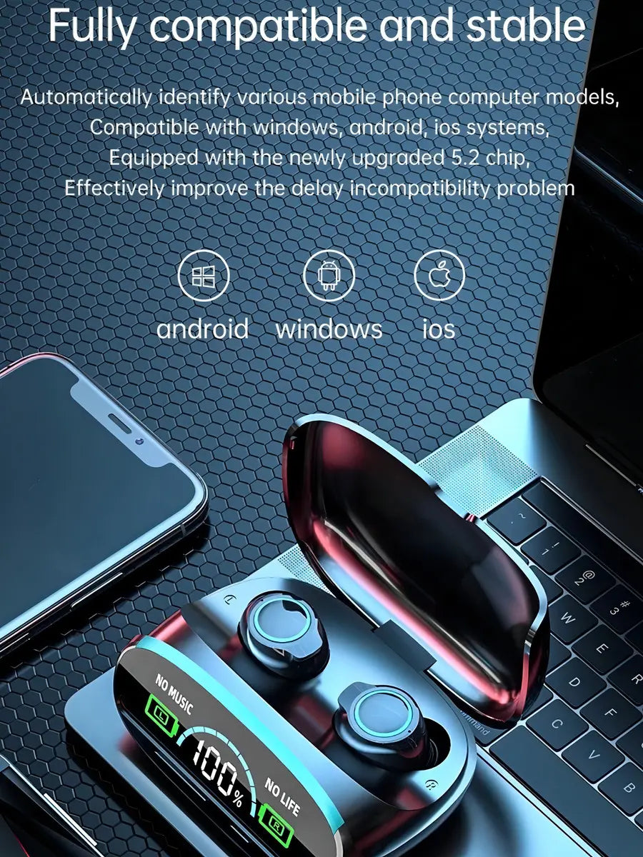 🎮 Audífonos Inalámbricos Gamer M38 TWS | Sonido Inmersivo &amp; Estuche Carga Rápida ✨