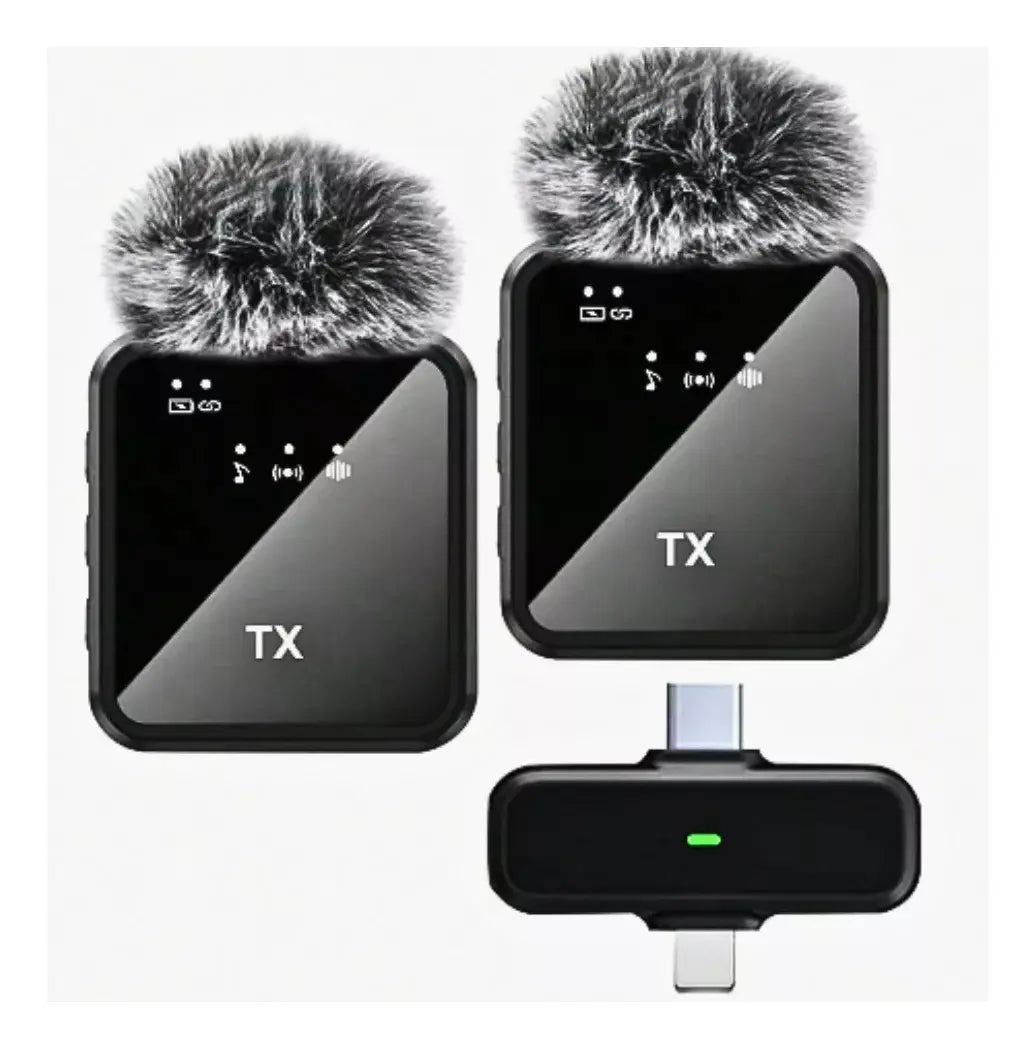 🎙️ Sistema de Micrófonos Inalámbricos Dobles F15-2 | Reducción de Ruido y Conectividad Dual para Smartphone ✨