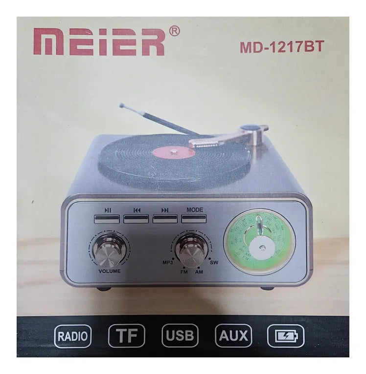 Tocadiscos Retro Bluetooth Meier MD-1217BT