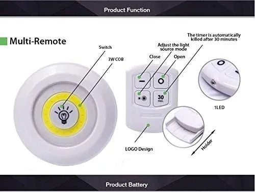 💡 Kit de 3 Luces LED Inalámbricas con Mando a Distancia | Iluminación de Toque para Armarios y Cocina ✨