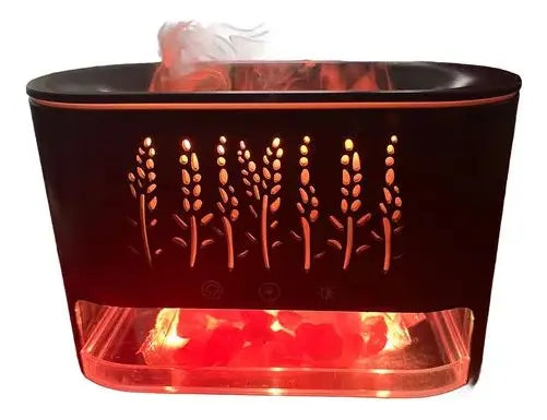 🏔️ Humidificador y Difusor de Aroma Premium | Motivo Jardín Botánico y Piedras de Sal del Himalaya (250ml) ✨