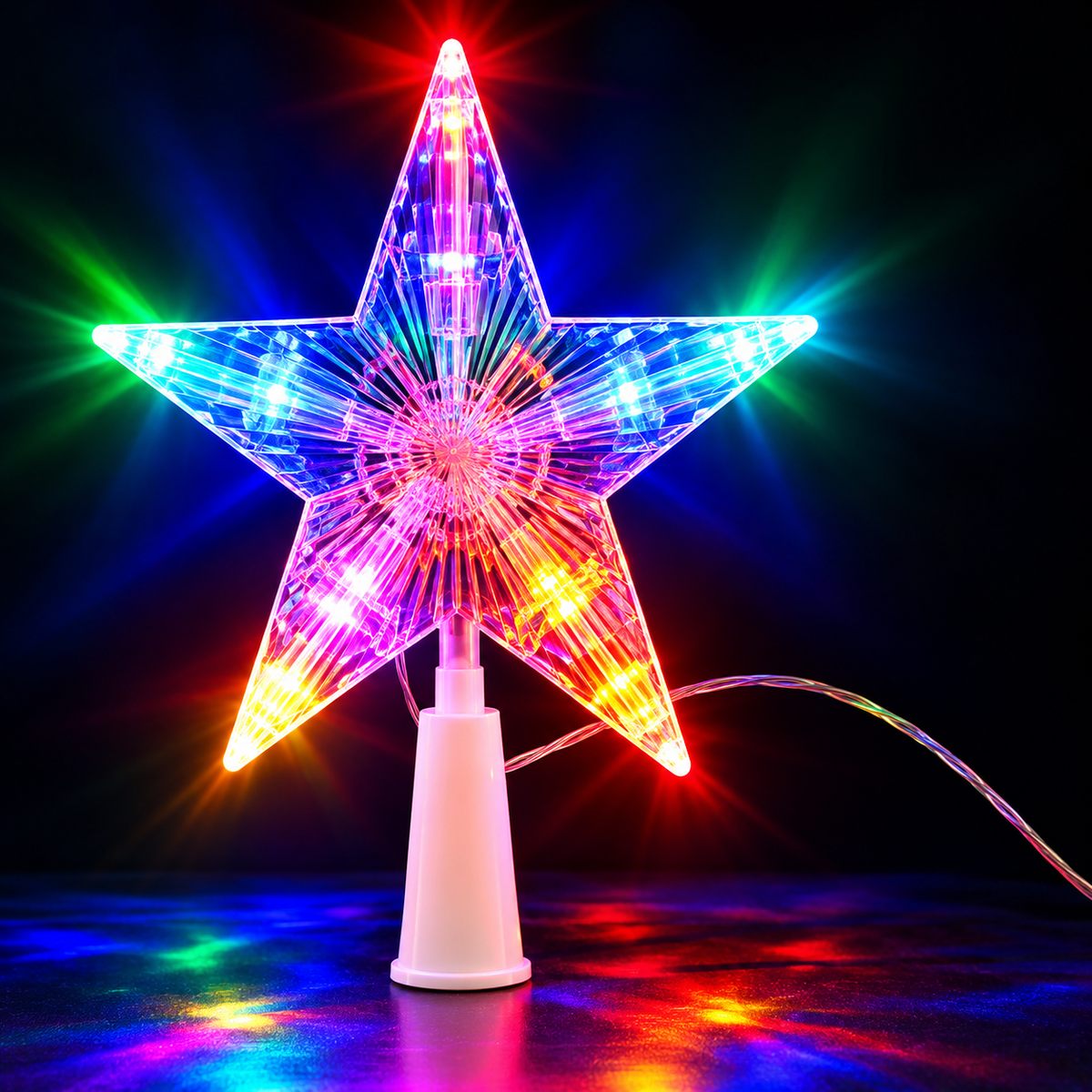 Estrella LED Luminosa Multicolor para Punta de Árbol de Navidad con Iluminación Brillante 🌟🎄