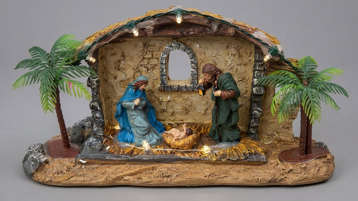 🌟 Hermoso Pesebre Navideño Con Alumbrados Y Luces / Nacimiento Decorativo 🎄🎁