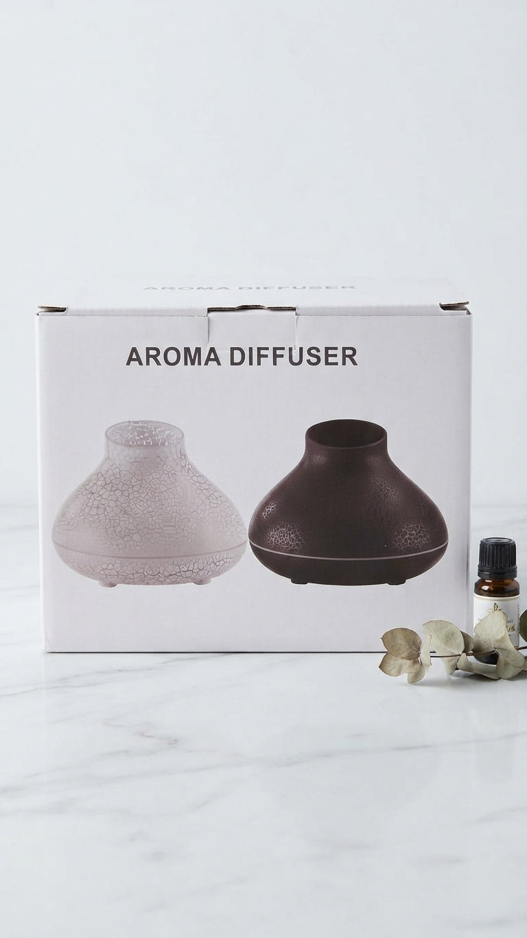 Difusor de Aromas y Humidificador Ultrasónico con Diseño Texturizado Estilo Jarrón 🌸💨
