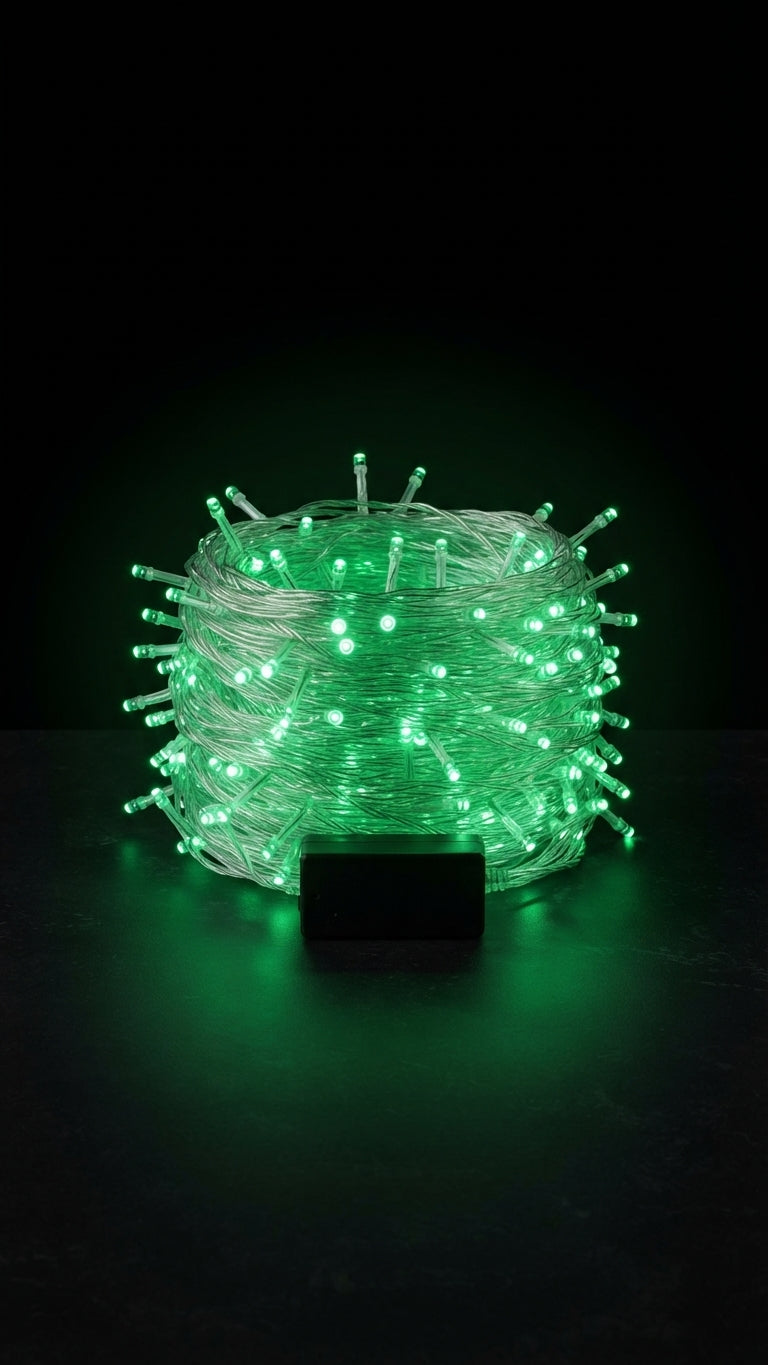Guirnalda de Luces LED Verde con Caja de Control y Secuencias para Decoración y Fiestas 🟢💡