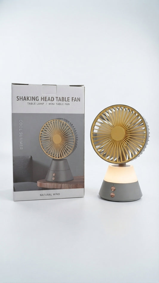 Mini Ventilador De Mesa Portátil Recargable Con Luz Y Movimiento 🌀✨
