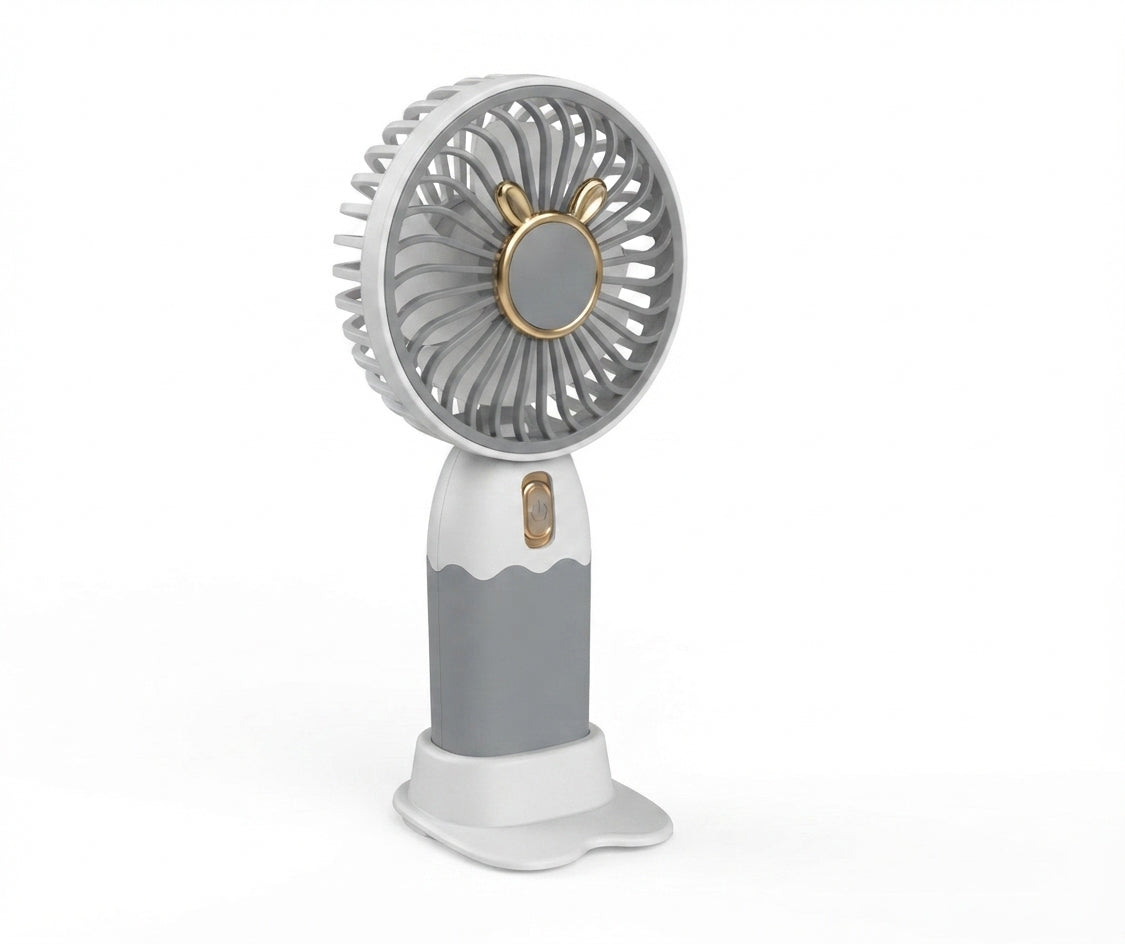 🌀✨ Ventilador Portátil De Mano Y Escritorio Recargable Con Base 🌬️🐰
