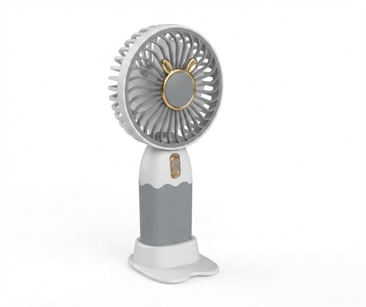 🌀✨ Ventilador Portátil De Mano Y Escritorio Recargable Con Base 🌬️🐰