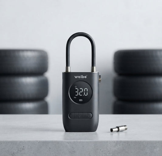 🚗💨 Mini Inflador de Aire Portátil Digital para Carro y Moto Weibp (Modelo CZK-3668) | 🛠️✨