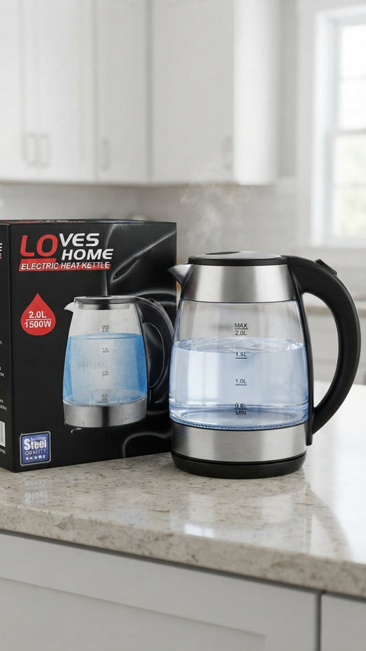 Hervidora Eléctrica de Vidrio 2.0L 1500W Loves Home ⚡☕