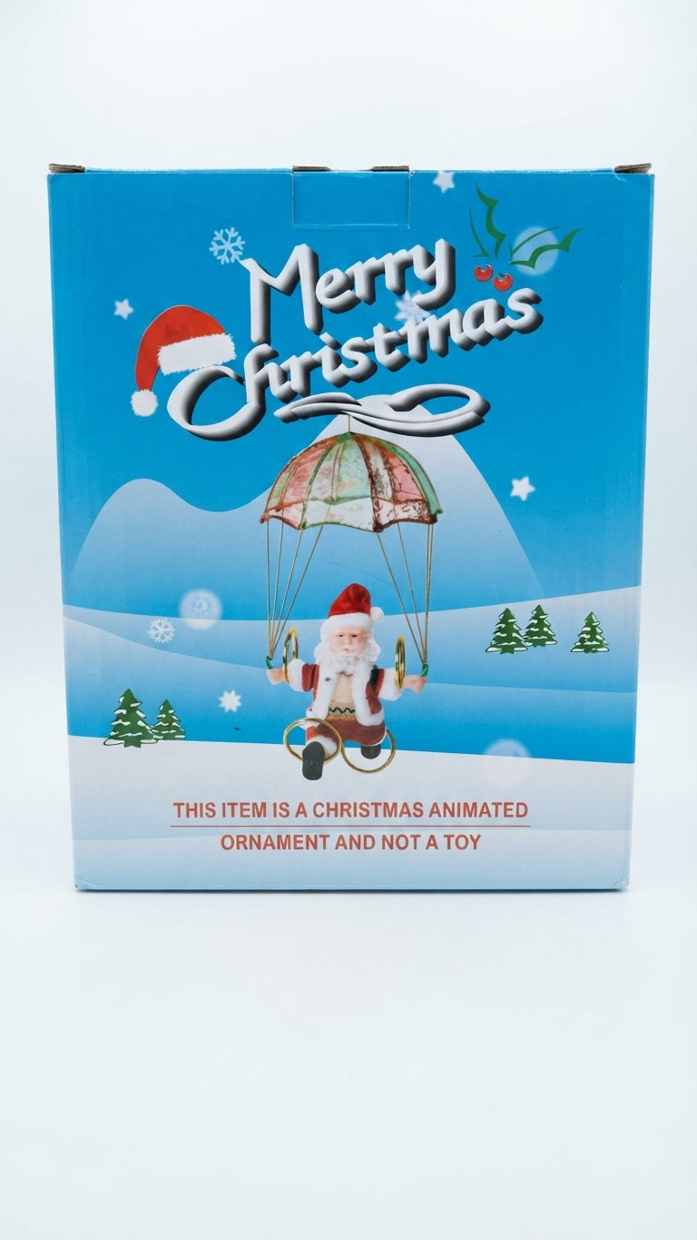 🎅🎄 Papá Noel Animado en Paracaídas con Luz y Movimiento - Decoración Navideña 🎁🌟
