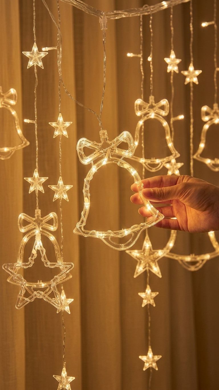 ✨ Cortina Luces LED Navideña Mágica 🔔⭐