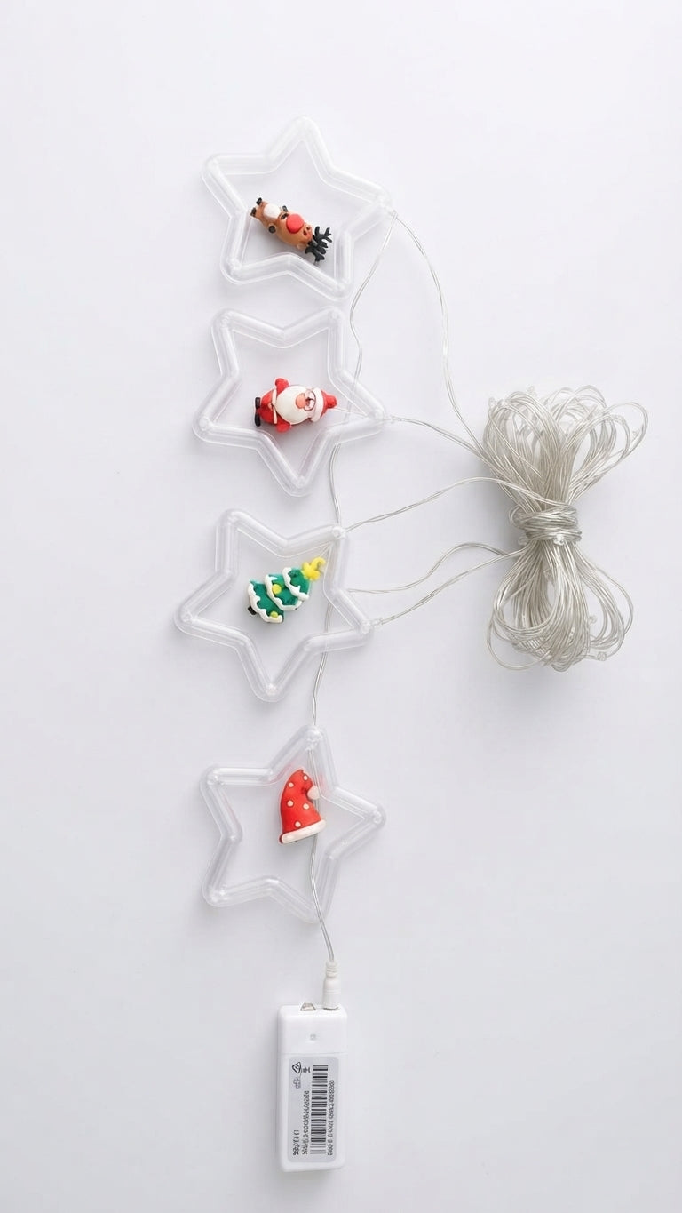 🌟 Guirnalda de Luces LED Navideñas con 10 Esferas Colgantes de Personajes 3D - Diseño Multicolor 🌟