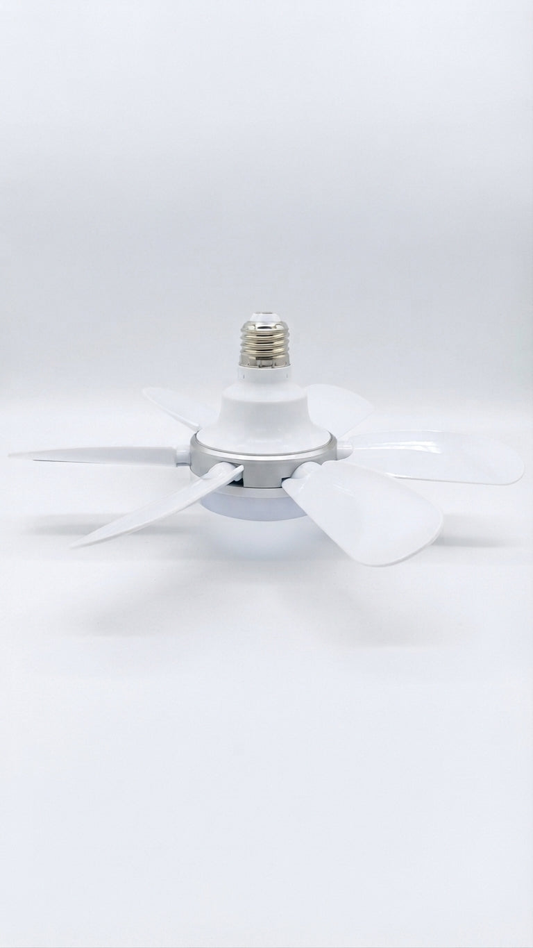 💡 Ventilador LED Tipo Bombillo 3 Velocidades con Luz y Control Remoto 20.5" 🌀✨
