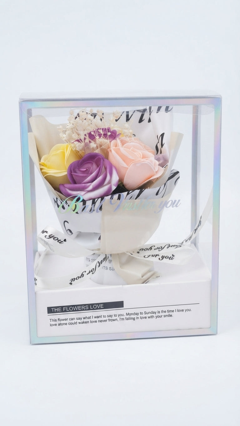 🌹🎁 Caja de Regalo con Flores Eternas Decorativas 🌹✨