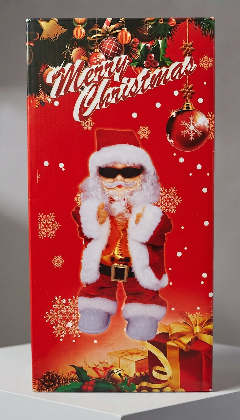 🎅🎄 Papá Noel Musical con Gafas de Sol y Caja de Regalo - Decoración Navideña 🎁✨