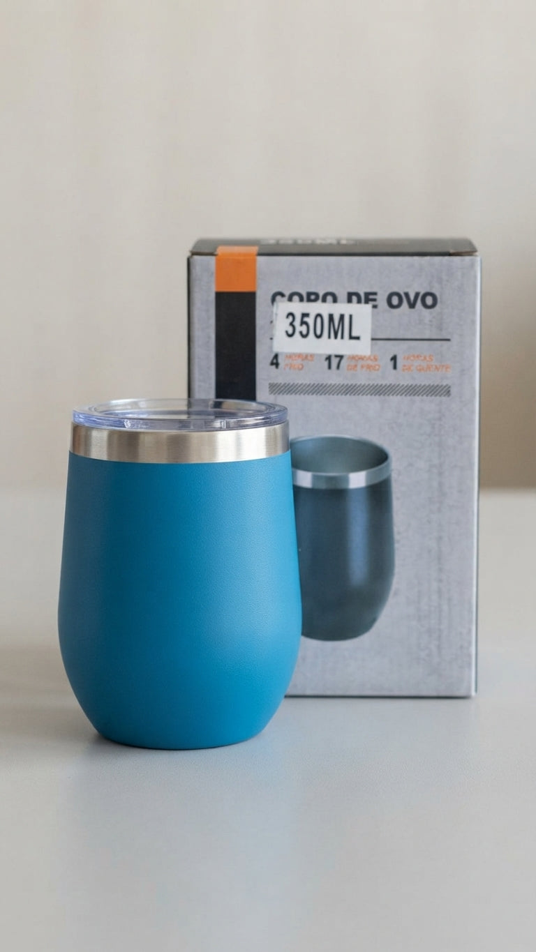 Vaso Térmico Acero Inoxidable 350ml - Tapa Antiderrames