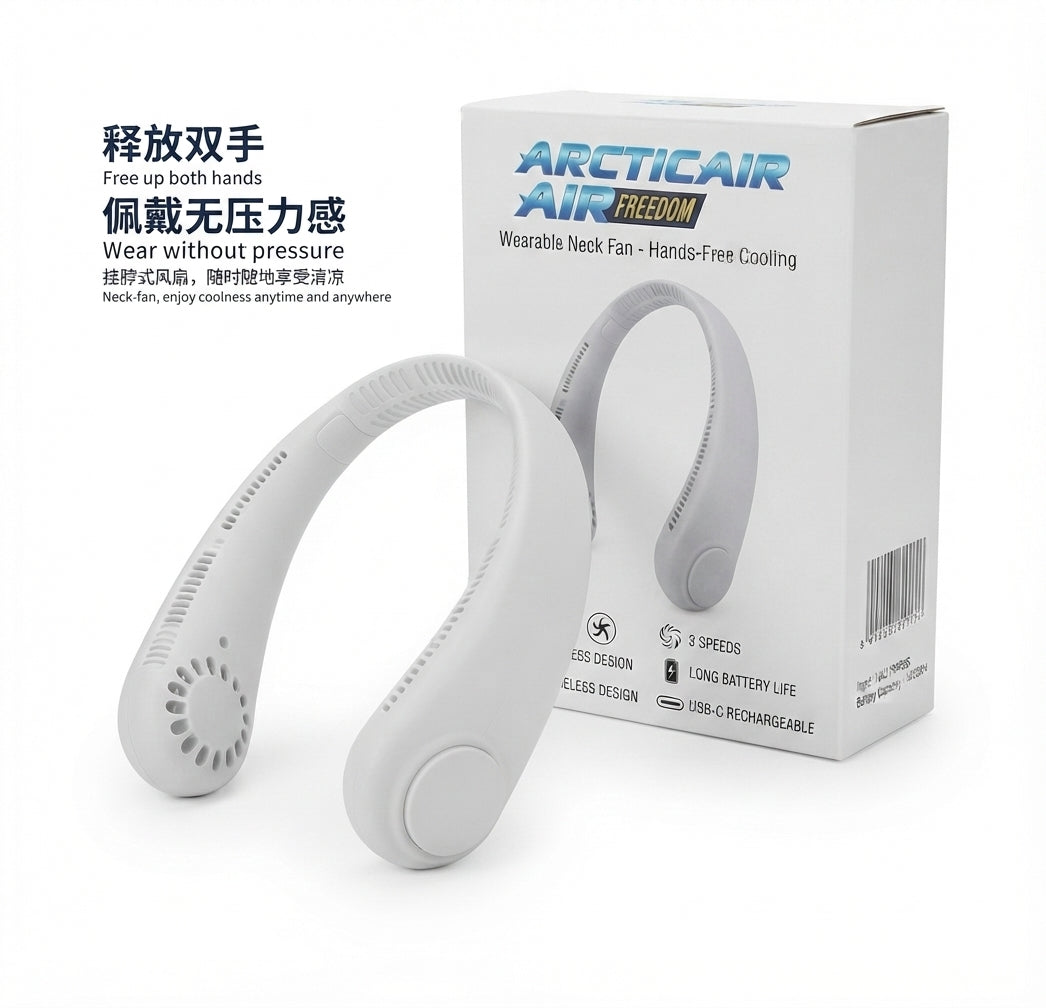 🌬️✨ Ventilador de Cuello Portátil Recargable USB-C 3 Velocidades Sin Aspas 🌀
