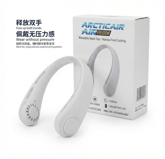 🌬️✨ Ventilador de Cuello Portátil Recargable USB-C 3 Velocidades Sin Aspas 🌀