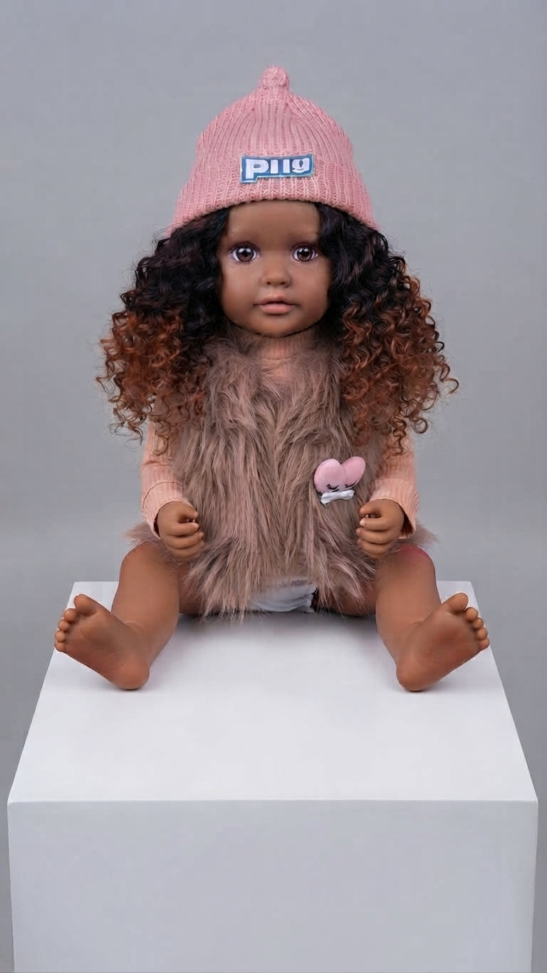 🌟 Muñeca Interactiva Realista de 24 Pulgadas con Cabello Rizado y Accesorios de Cuidado 🌟
