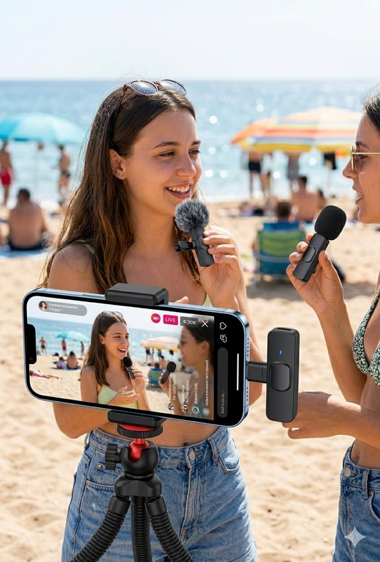 🎙️ Micrófono Inalámbrico K9 Pro Boost Tech | Dual Transmitter; Receiver ✨