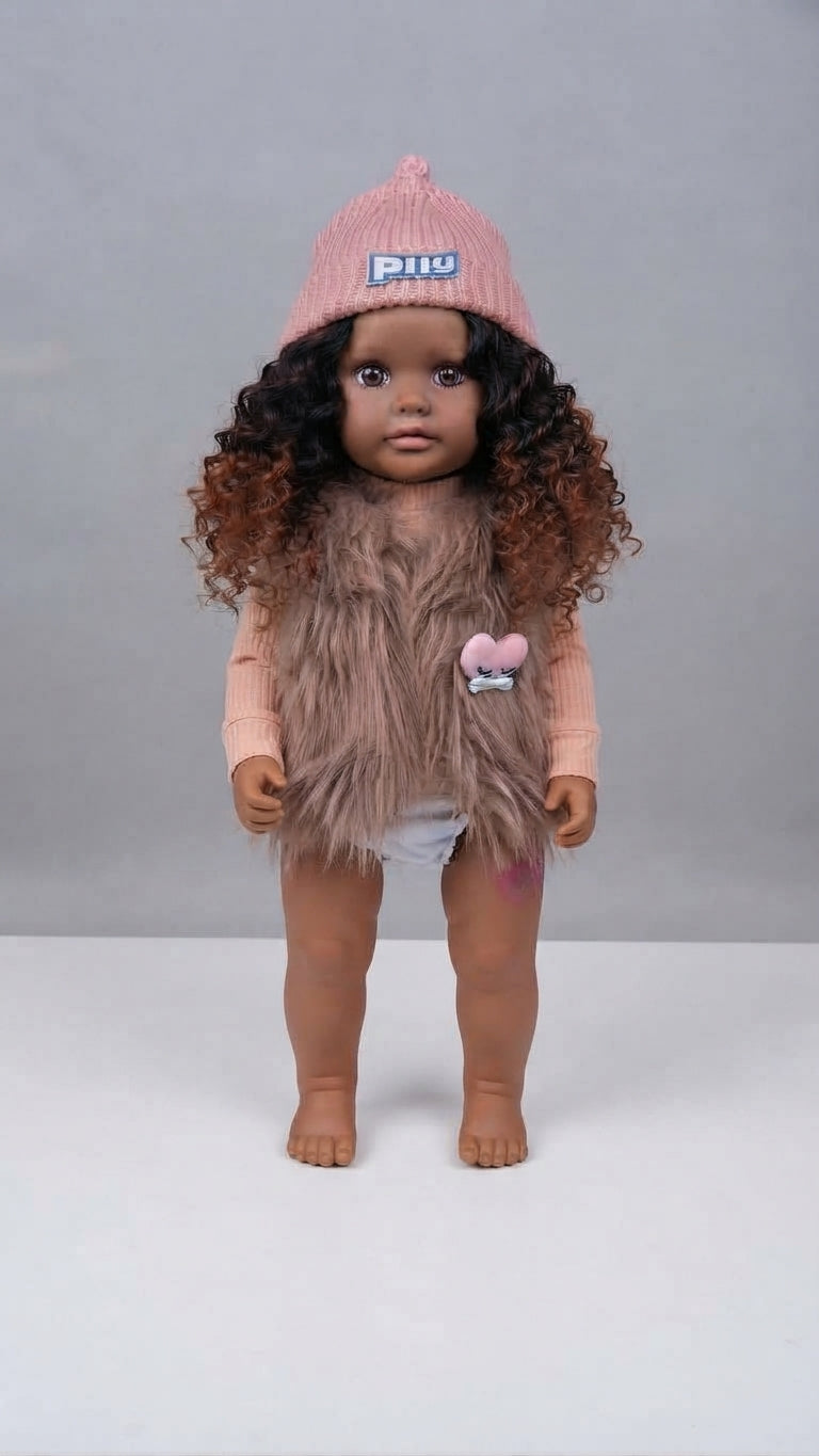 🌟 Muñeca Interactiva Realista de 24 Pulgadas con Cabello Rizado y Accesorios de Cuidado 🌟
