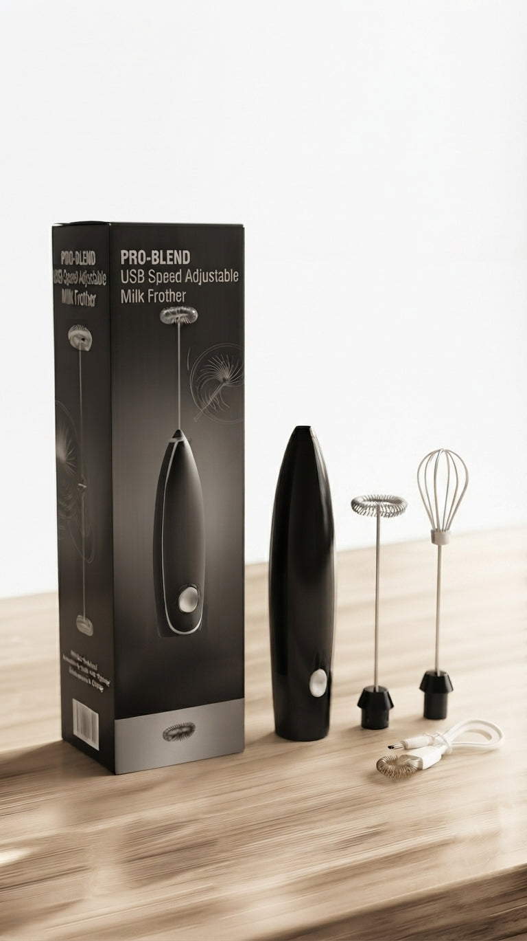 ☕ Espumador Batidor De Leche Eléctrico USB Velocidad Ajustable 🥛✨