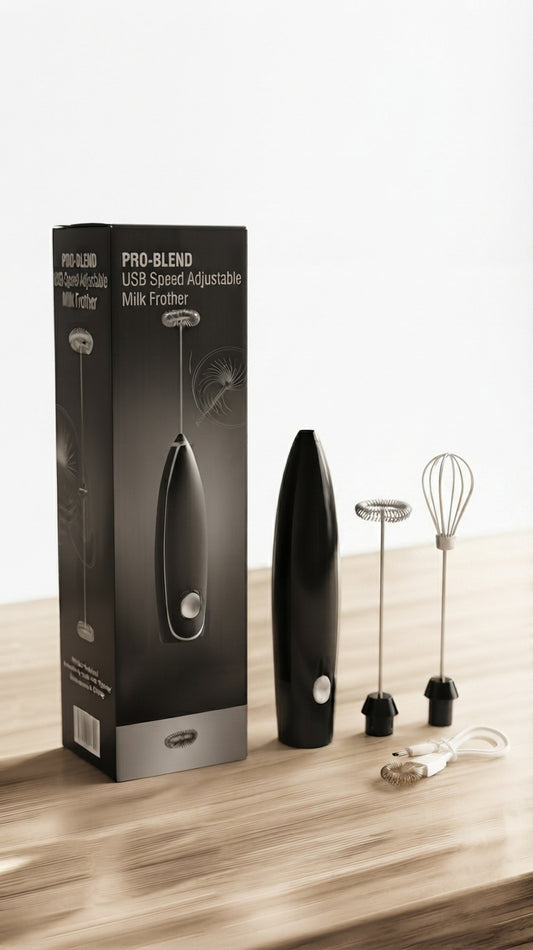 ☕ Espumador Batidor De Leche Eléctrico USB Velocidad Ajustable 🥛✨
