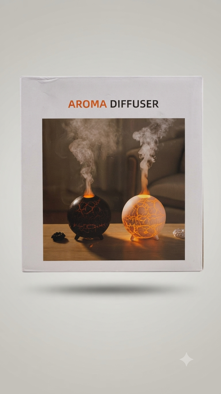 Difusor de Aromas y Humidificador Ultrasónico en Forma de Esfera Texturizada 🌋💨