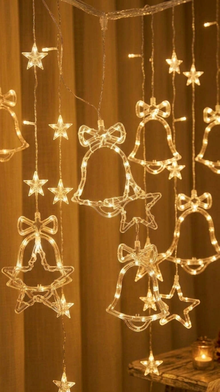 ✨ Cortina Luces LED Navideña Mágica 🔔⭐