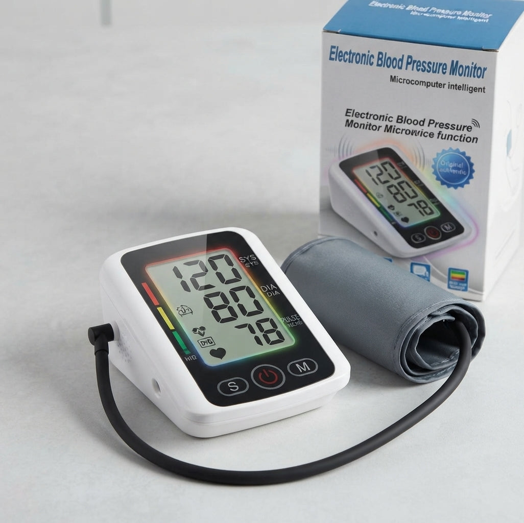 🩺 Tensiómetro Digital de Brazo Inteligente con Pantalla LCD a Color y Asistencia de Voz 📈