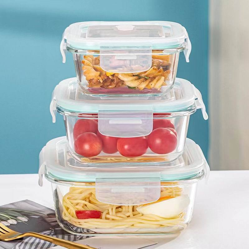 🥣 Juego de 3 Recipientes de Vidrio Borosilicato Herméticos con Válvula de Vapor ✨