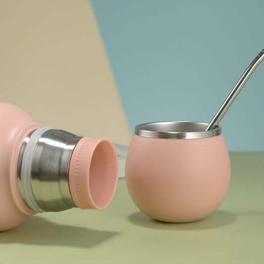 🧉 Termo Ceratero 1300 ml Todo en Uno: Botella Térmica con Taza Mate y Bombilla de Acero Inoxidable
