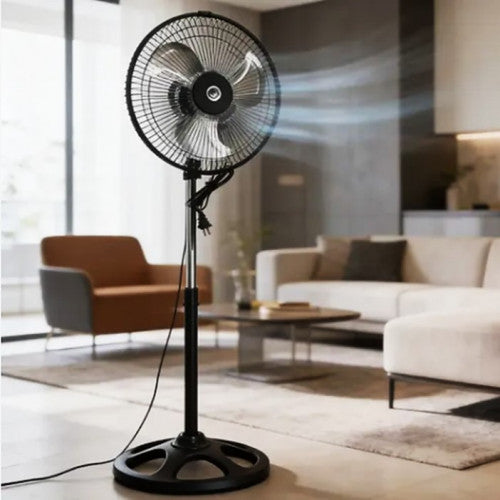 Ventilador de Pedestal 12" Silencioso de 3 Aspas - Frescura y Confort