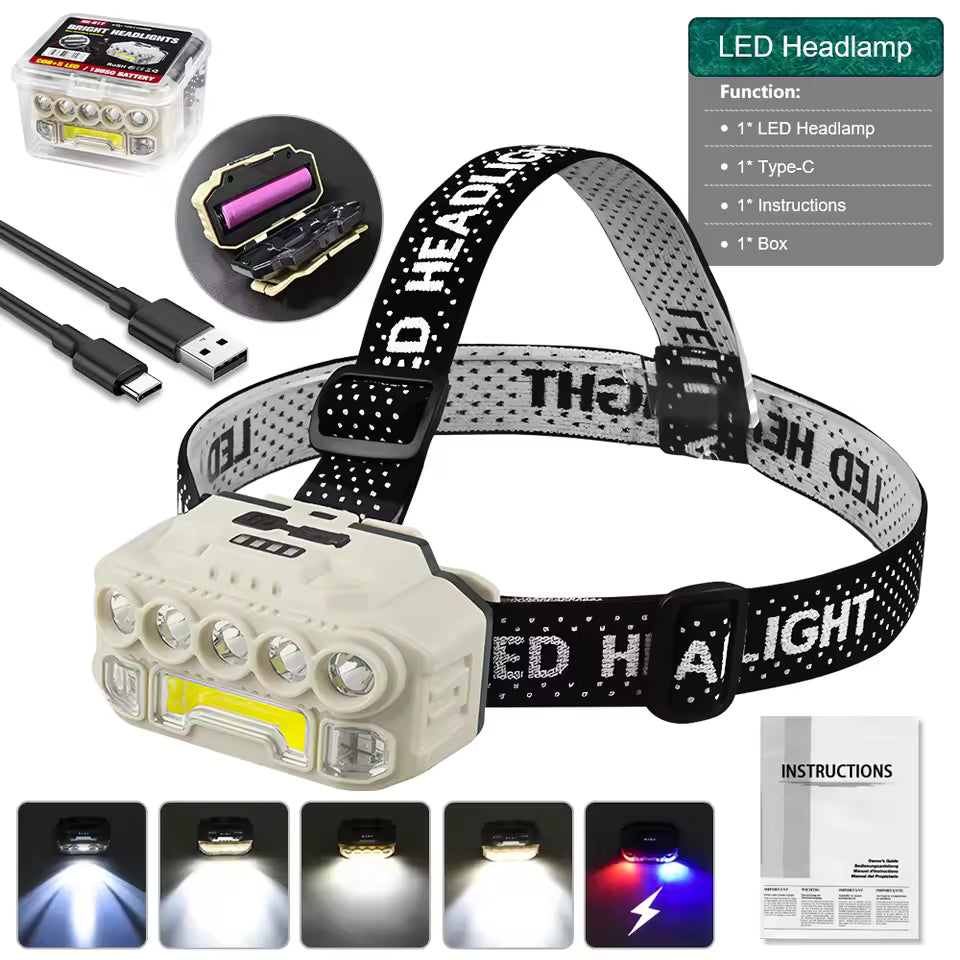 Linterna Minera LED de 5 Leds Recargable