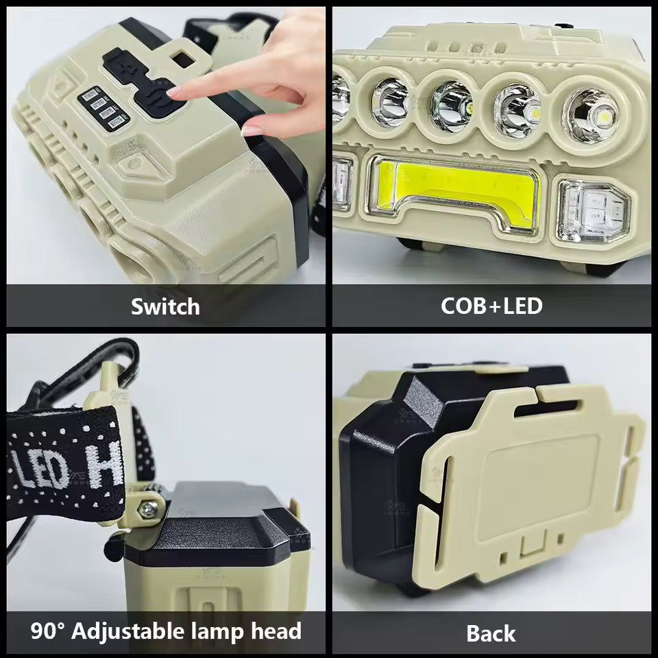 Linterna Minera LED de 5 Leds Recargable