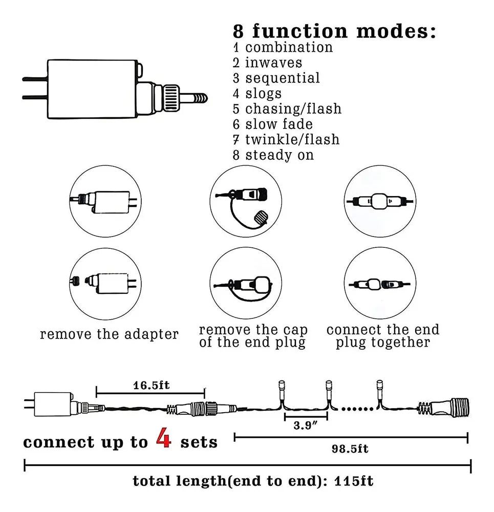 Guirnalda Navideña LED RGB de 20 Metros