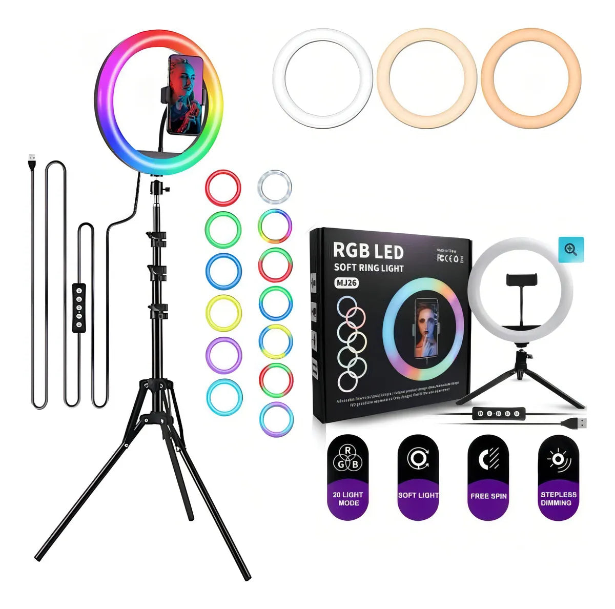 Aro de Luz LED RGB Pro 26cm