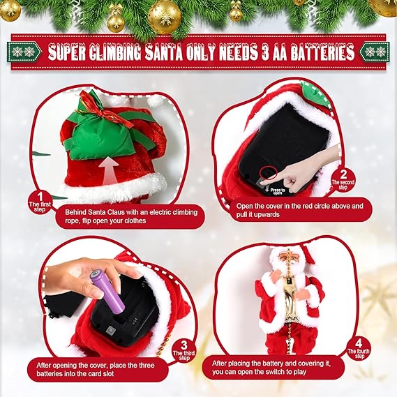 Figura de Papá Noel Escalador en Cadena