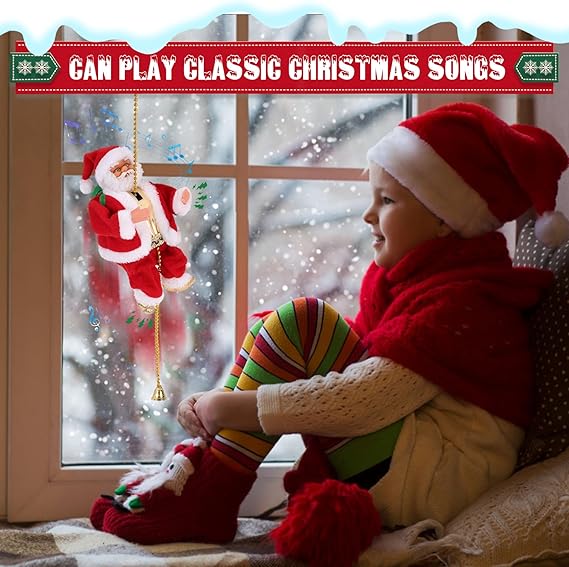 Figura de Papá Noel Escalador en Cadena