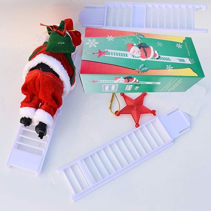 Figura Eléctrica de Papá Noel Escalador