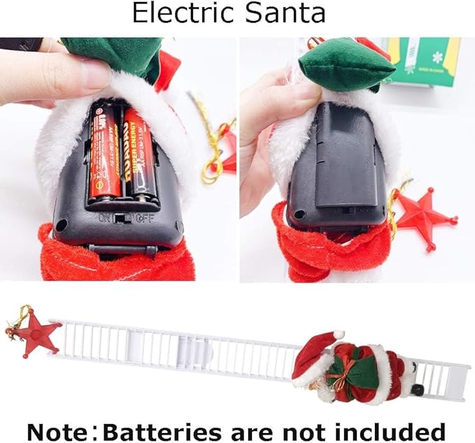 Figura Eléctrica de Papá Noel Escalador