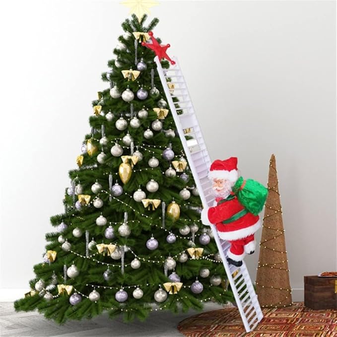 Figura Eléctrica de Papá Noel Escalador