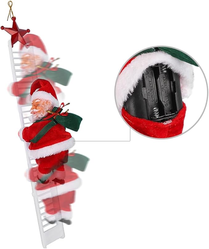 Figura Eléctrica de Papá Noel Escalador