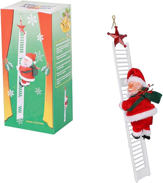 Figura Eléctrica de Papá Noel Escalador
