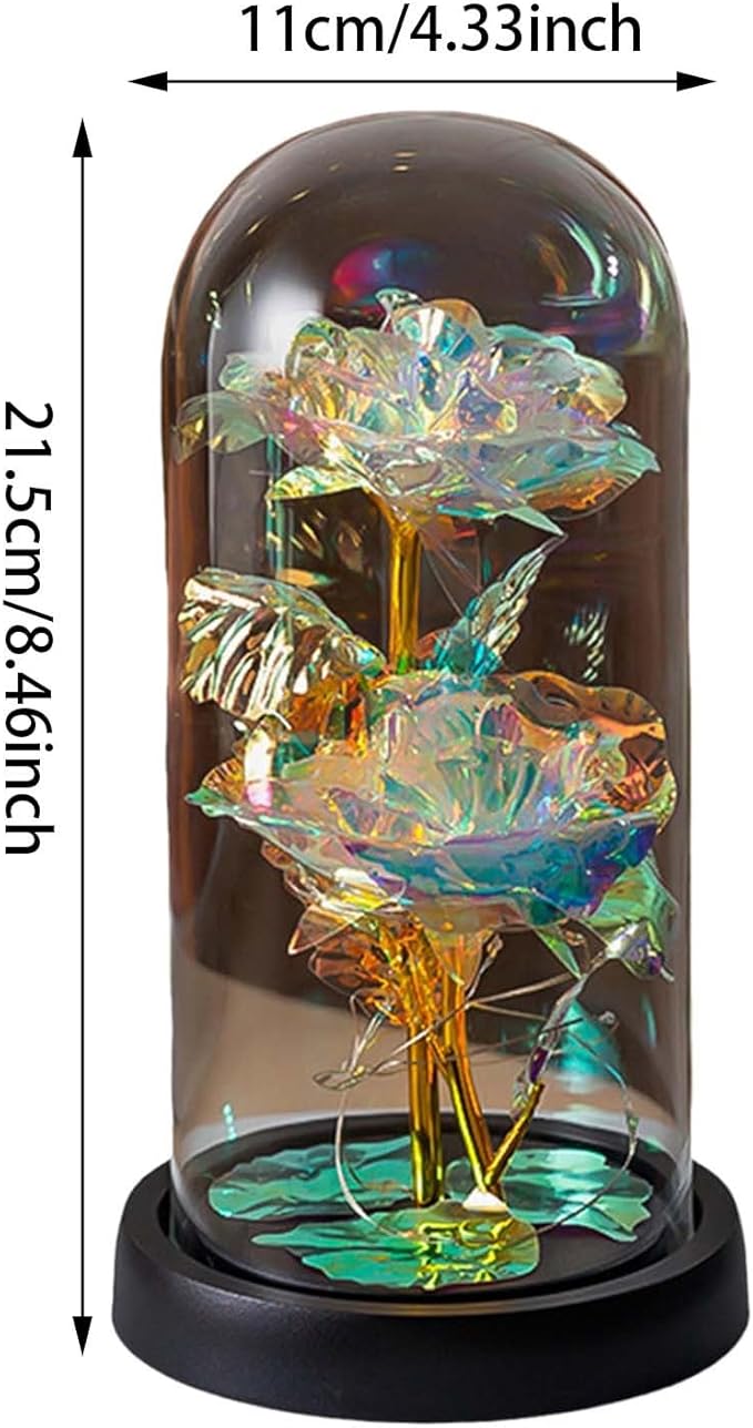 Rosa Eterna Dorada Doble