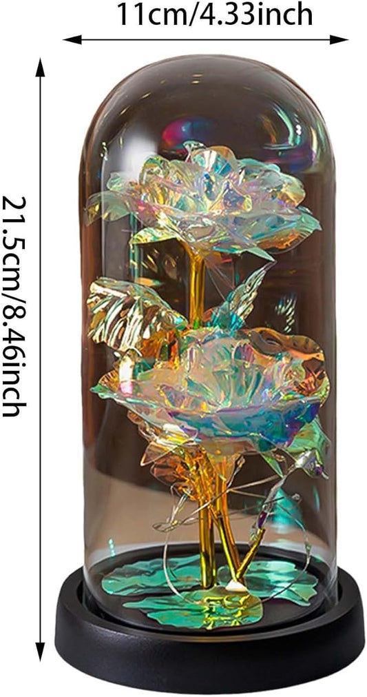 Rosa Eterna Dorada Doble